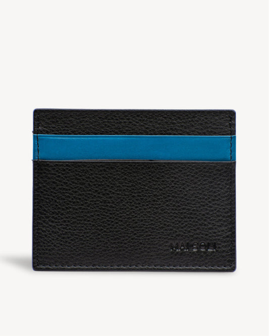 Neo Leather Card Holder -Black / Blue