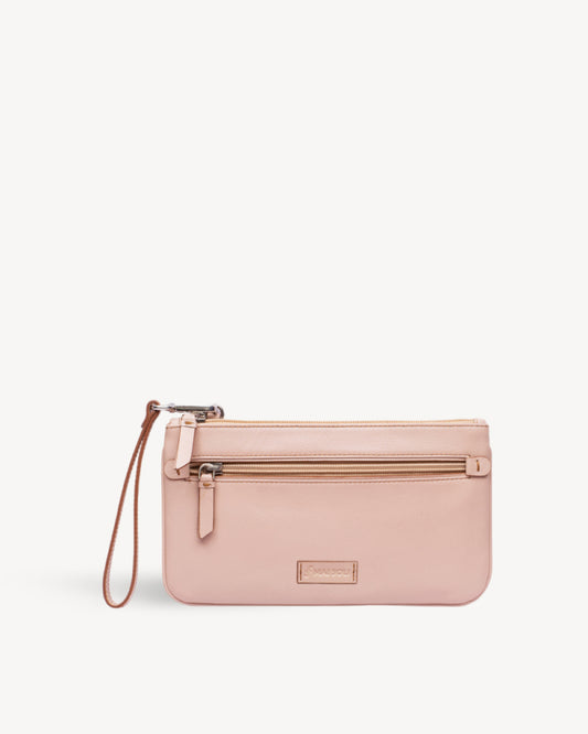 Virginia Large Slim Wristlet Pouch - Nude Pink