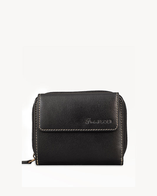 Rainbow Mini Flap Wallet - Black