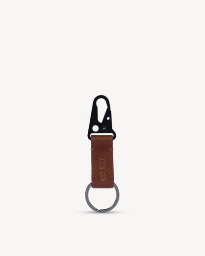 Wanderloop Leather Metal Key Ring - Brown