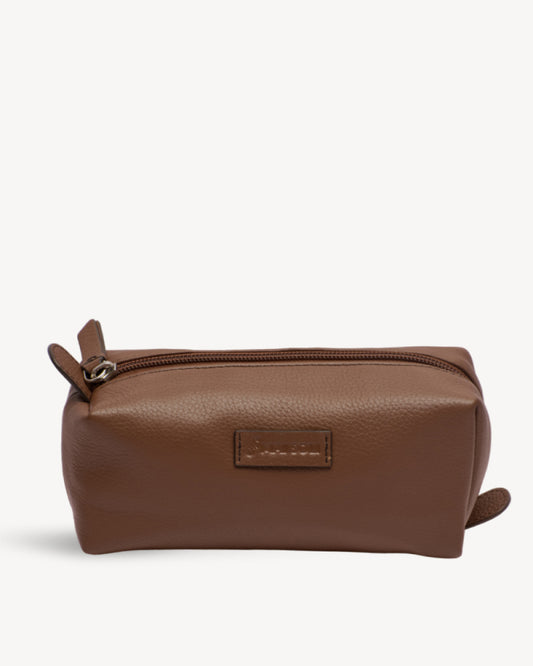 London Cosmetic Case - Cognac Brown