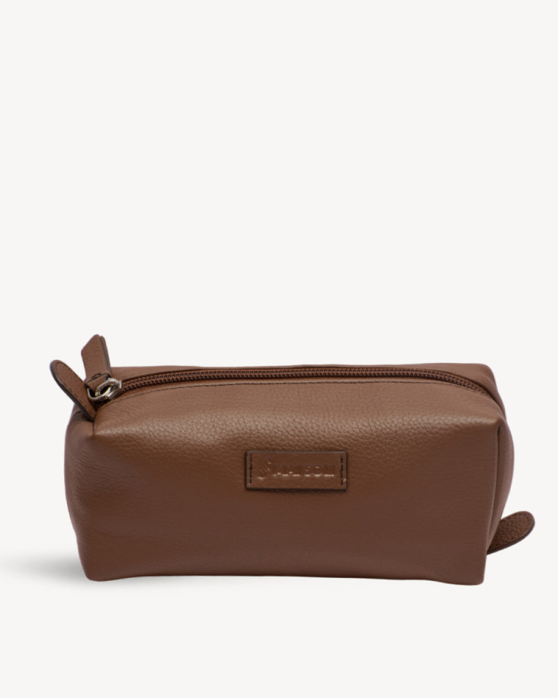 London Cosmetic Case - Cognac Brown