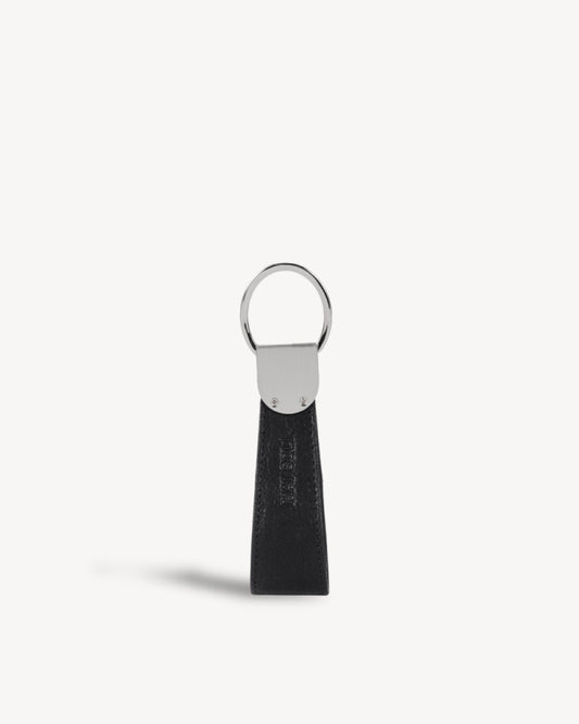 Glide Leather Metal Key Ring - Black Red