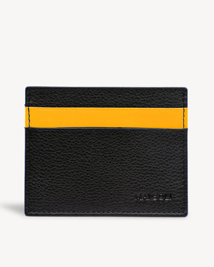 Neo Leather Card Holder -Black / Yellow