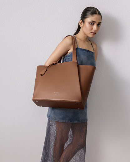 Clover Oversized Tote Bag - Nude