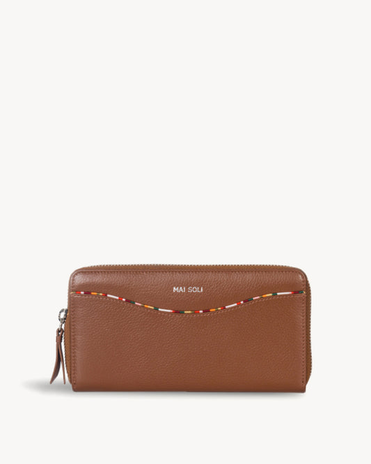 Charlotte Zip-around Wallet - Cognac Brown