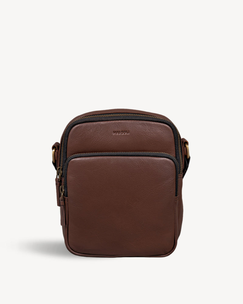 Hiker Crossbody Bag - Cognac Brown