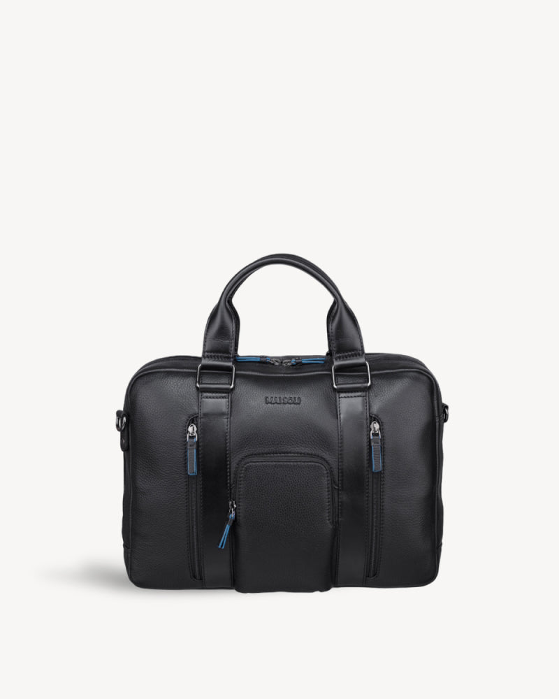 Chester Double Zip Laptop Bag - Black