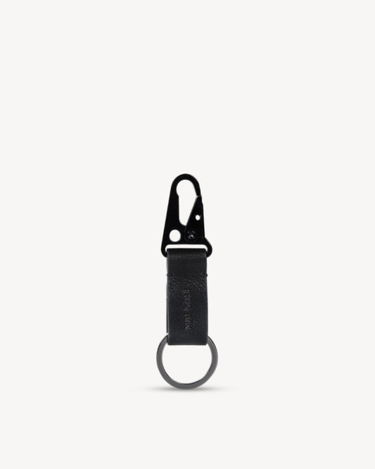 Wanderloop Leather Metal Key Ring - Black