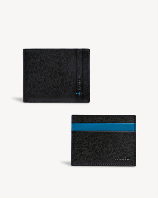 Neo Bi-Fold Wallet + Card Holder Gift Set - Black / Blue