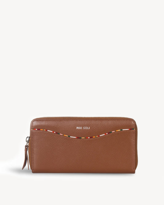 Charlotte Zip-around Wallet - Cognac Brown