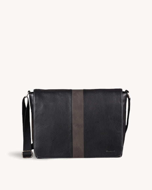 Racer Messenger Laptop Bag - Black