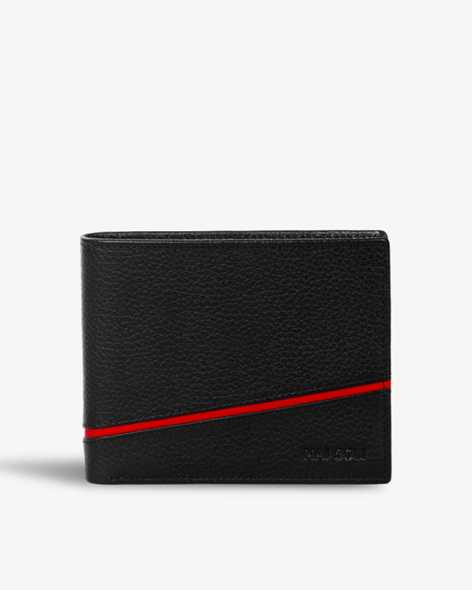 Astro RFID Protected Bifold Wallet with Coin Pocket - Black Red