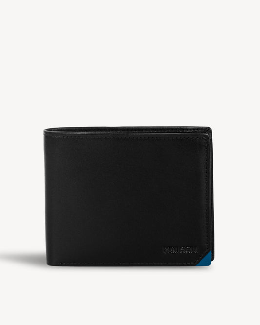 Elite RFID Protected Bifold Wallet - Black Blue