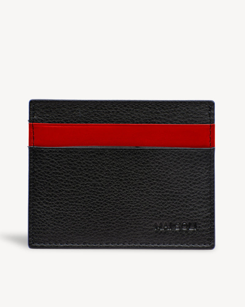 Neo Leather Card Holder -Black / Red