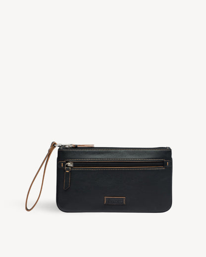 Virginia Large Slim Wristlet Pouch - Black