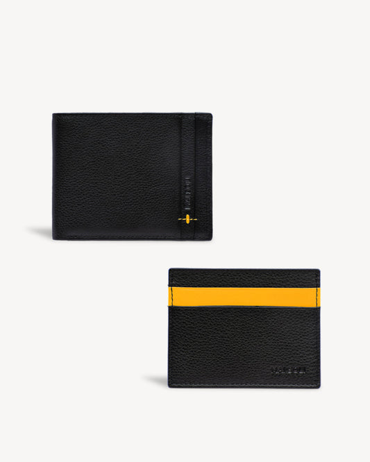 Neo Bi-Fold Wallet + Card Holder Gift Set - Black / Yellow