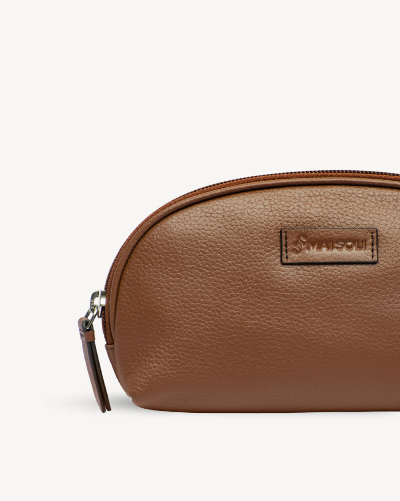 Dome Large Cosmetic Case - Cognac Brown