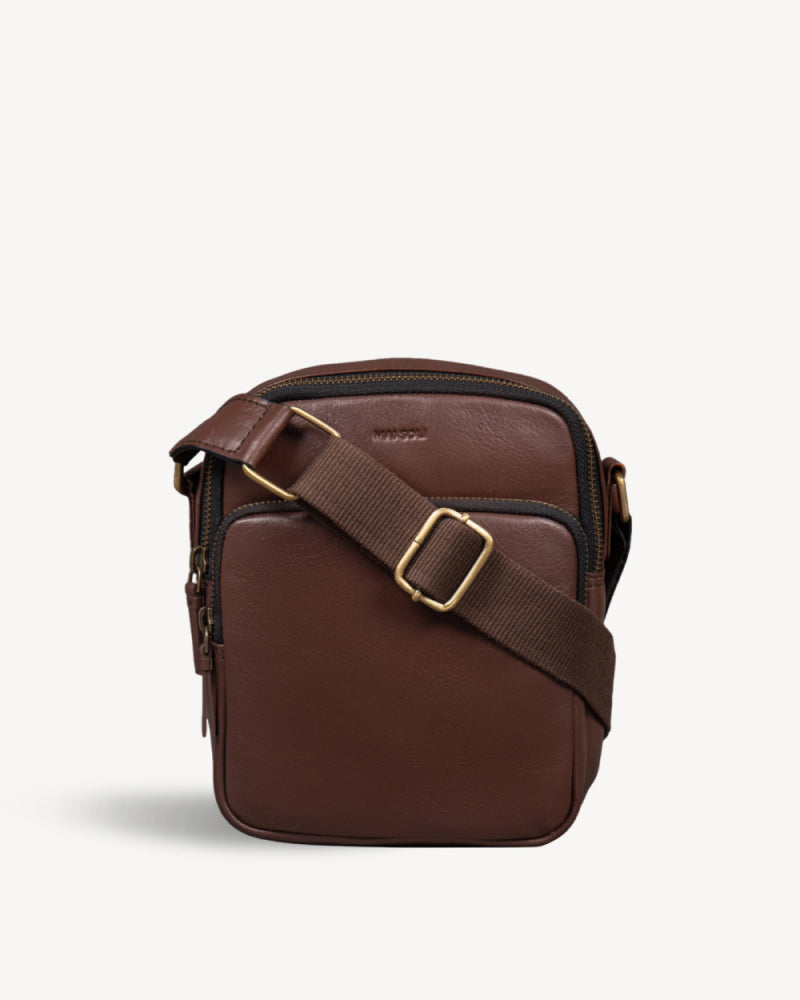 Hiker Crossbody Bag - Cognac Brown