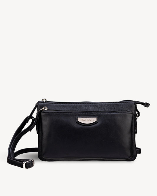 Roma Rectangle Sling Bag - Black