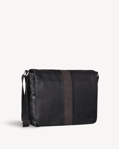 Racer Messenger Laptop Bag - Black