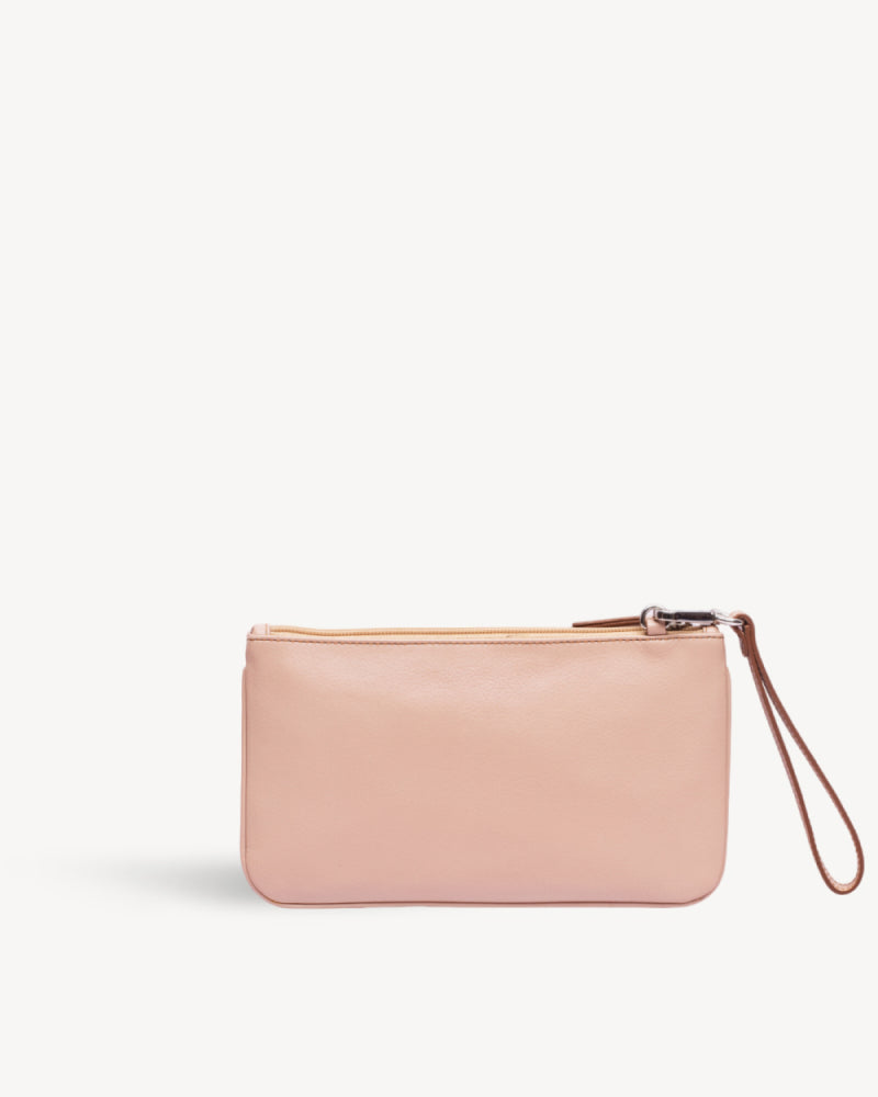 Virginia Large Slim Wristlet Pouch - Nude Pink