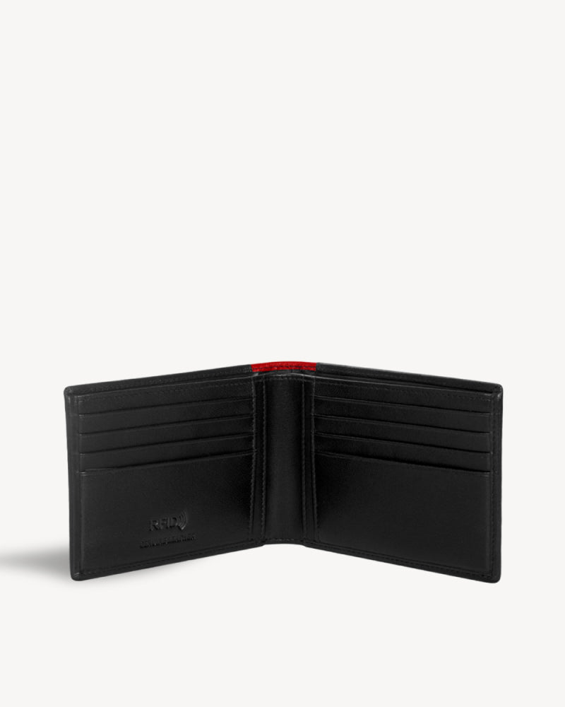 Maestro RFID Protected Bifold Wallet - Black Red