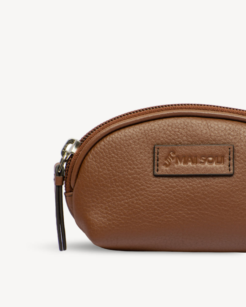 Dome Small Key Pouch - Cognac Brown