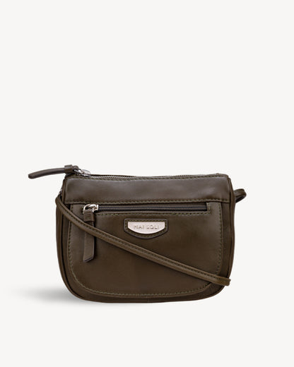 Roma Crossbody Sling Bag - Olive Green