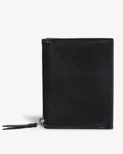 Neo Leather Two Fold Wallet with zip pocket - Black / Red