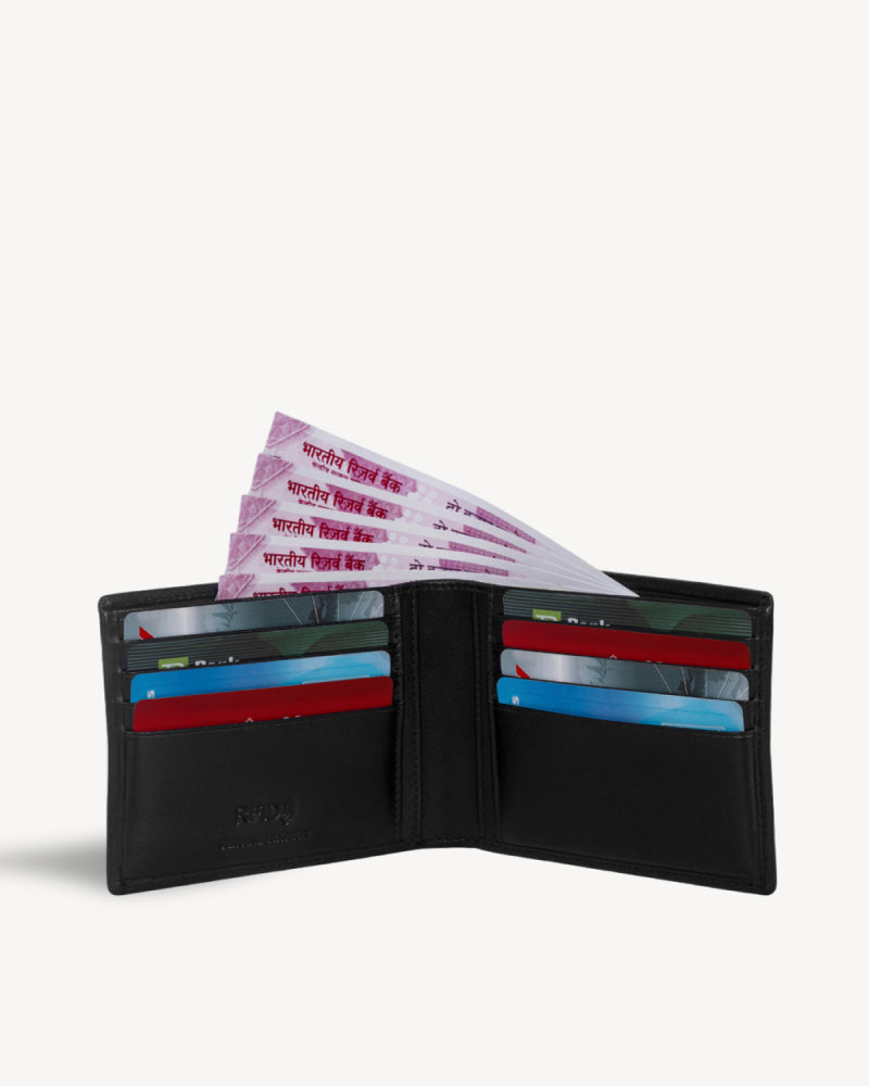 Maestro RFID Protected Bifold Wallet - Black Red