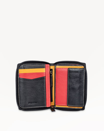 Rainbow Zip Around Wallet - Black