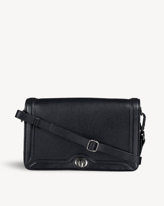 Bowie Leather Crossbody Bag - Black