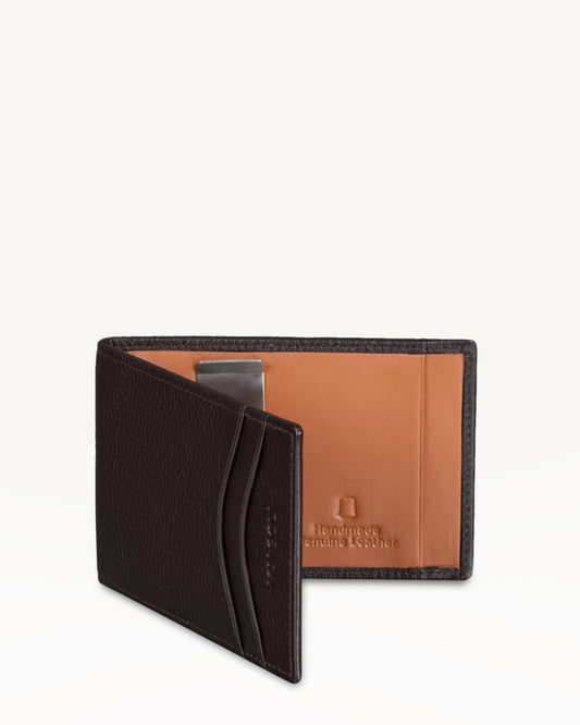 Dollaro RFID Protected Money Clip Wallet - Brown / Tan