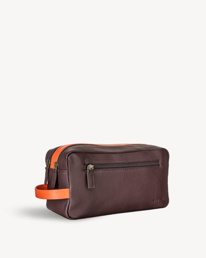 Toiletry Bag - Brown / Orange