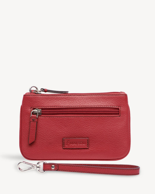 Virginia Small Slim Wristlet Pouch - Red