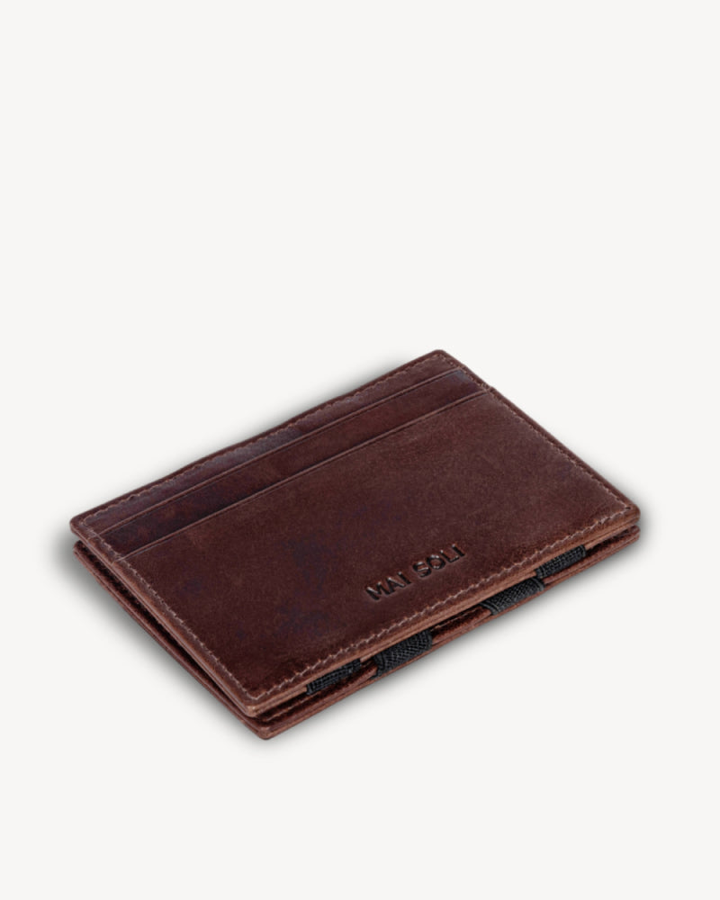 Vintage Leather Magic Wallet- Brown