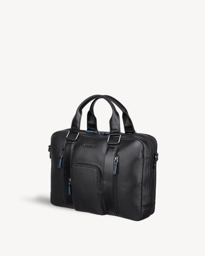 Chester Double Zip Laptop Bag - Black