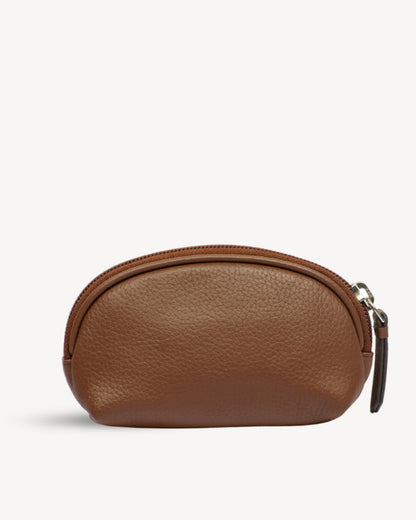 Dome Small Key Pouch - Cognac Brown