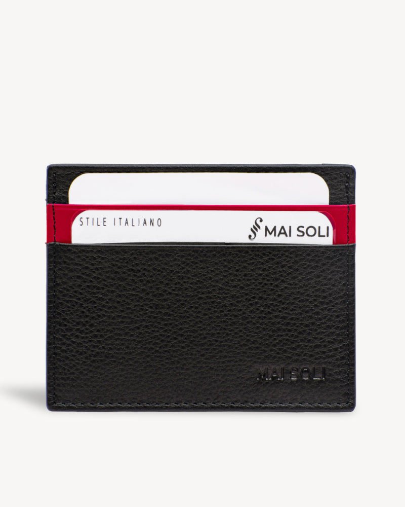 Neo Leather Card Holder -Black / Red