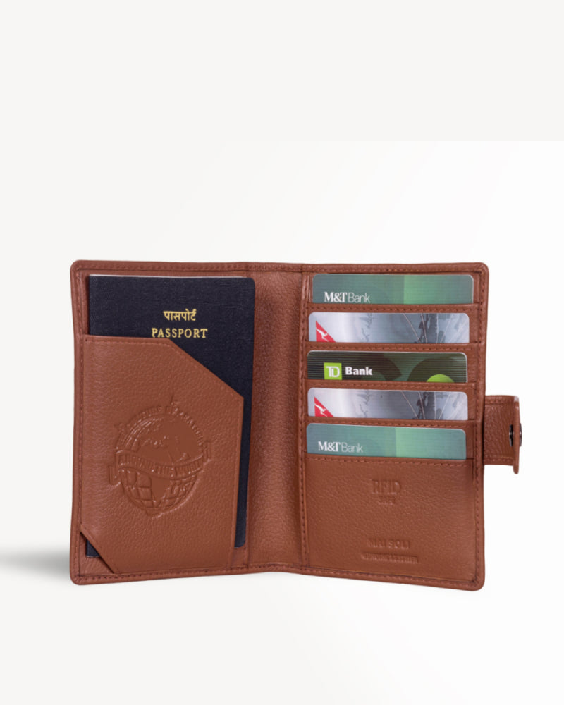 Nomad Travel Wallet- Cognac Brown