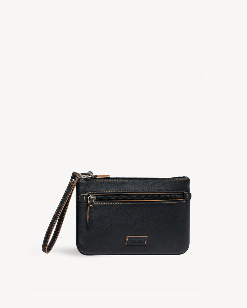 Virginia Large Slim Wristlet Pouch - Black