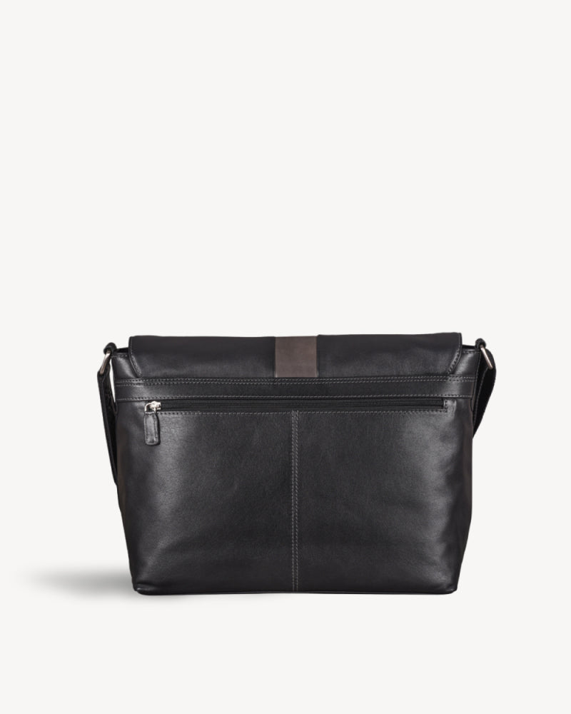 Racer Messenger Laptop Bag - Black