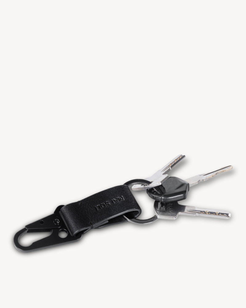 Wanderloop Leather Metal Key Ring - Black