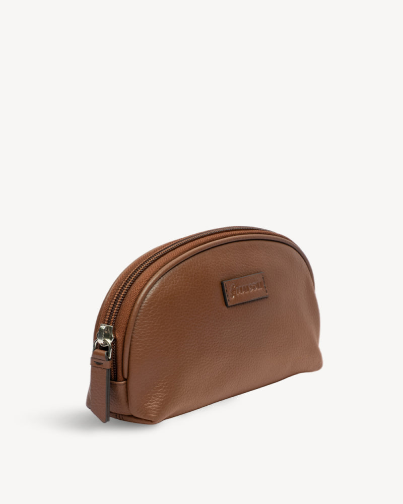 Dome Large Cosmetic Case - Cognac Brown