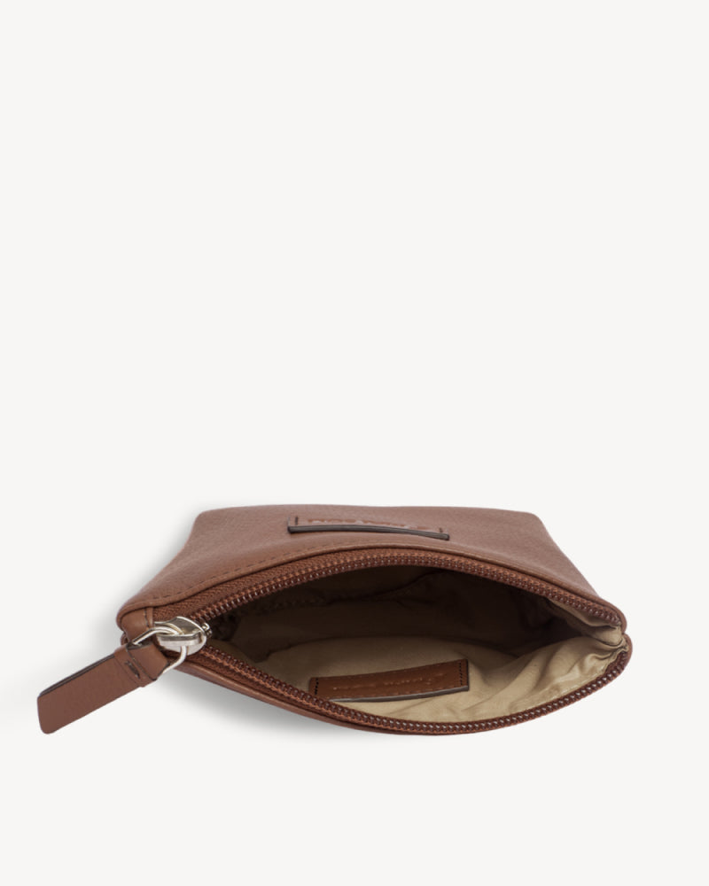 Paris Small Essential Pouch - Cognac Brown