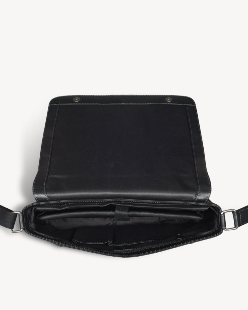 Racer Messenger Laptop Bag - Black