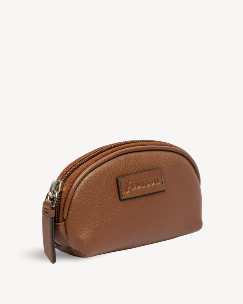 Dome Small Key Pouch - Cognac Brown