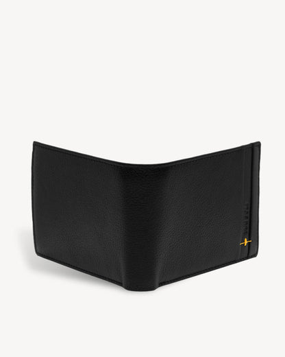 Neo Leather Two Fold wallet with Coin Pocket - Black / Yellow