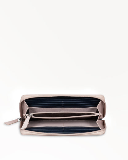 Christine Large Zip Around Wallet - Blush Pink & Navy Blue